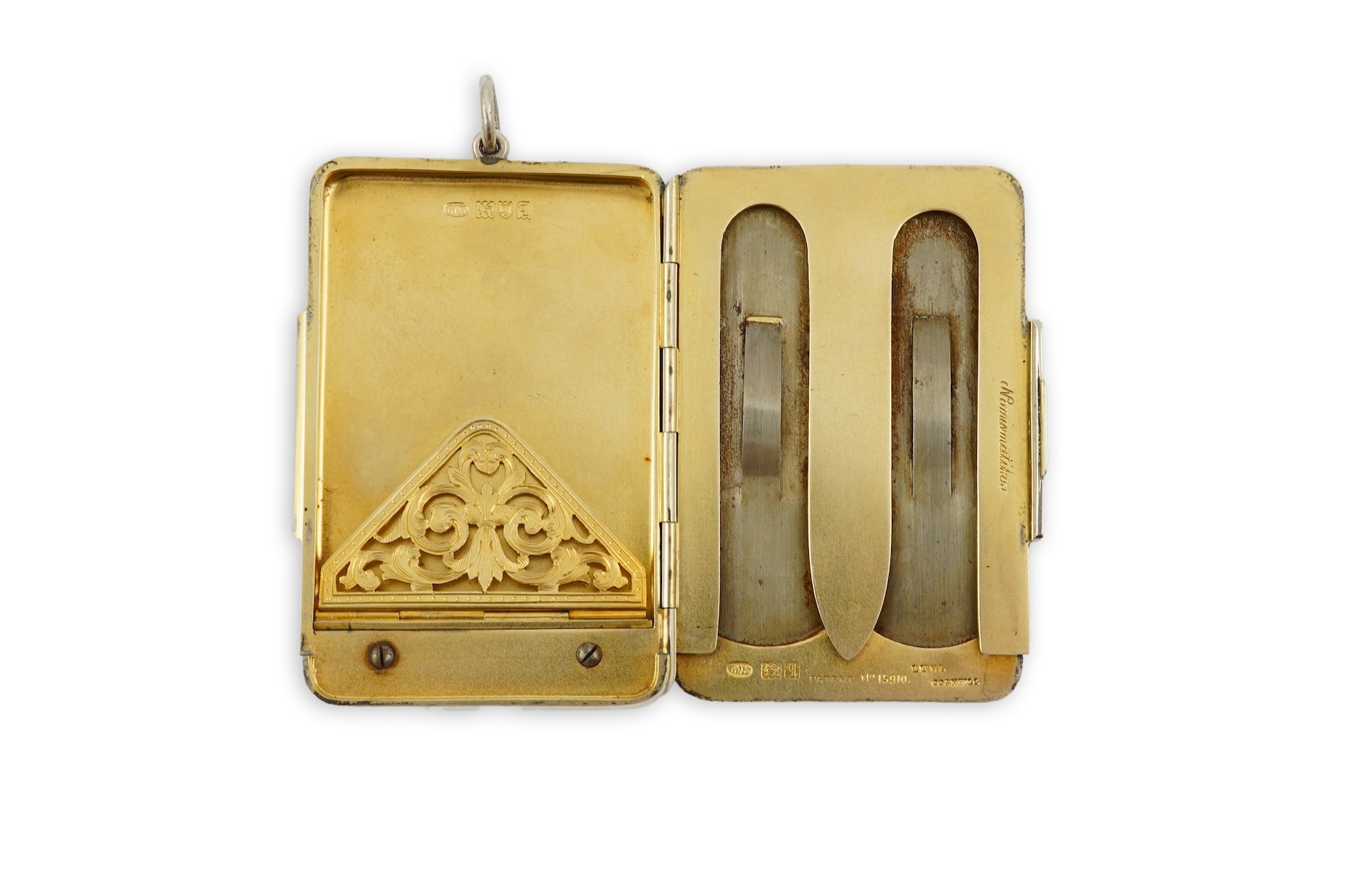 A George V patent silver 'Nomismatikos' coin purse, by William Edward Hurcomb, retailed by Lund, Cornhill